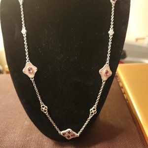 Judith Ripka Mother of Pearl and Pink Topaz Necklace
